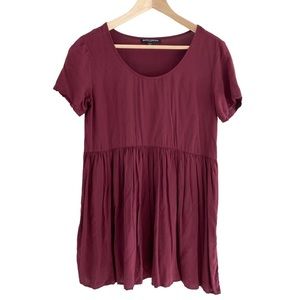 BRANDY Melville Peasant Style Flowy Top  Burgundy Color